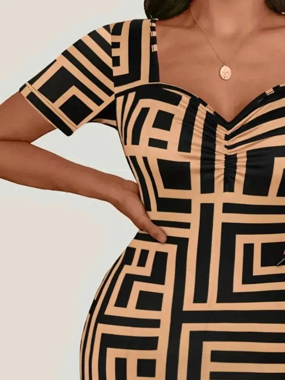 Plus Size Sweetheart Mini Dress with Short Sleeves for Effortless Style - Redemption By Ashley North