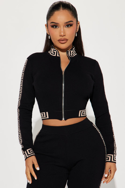 Passing By You Sweater Legging Set - Black/combo.