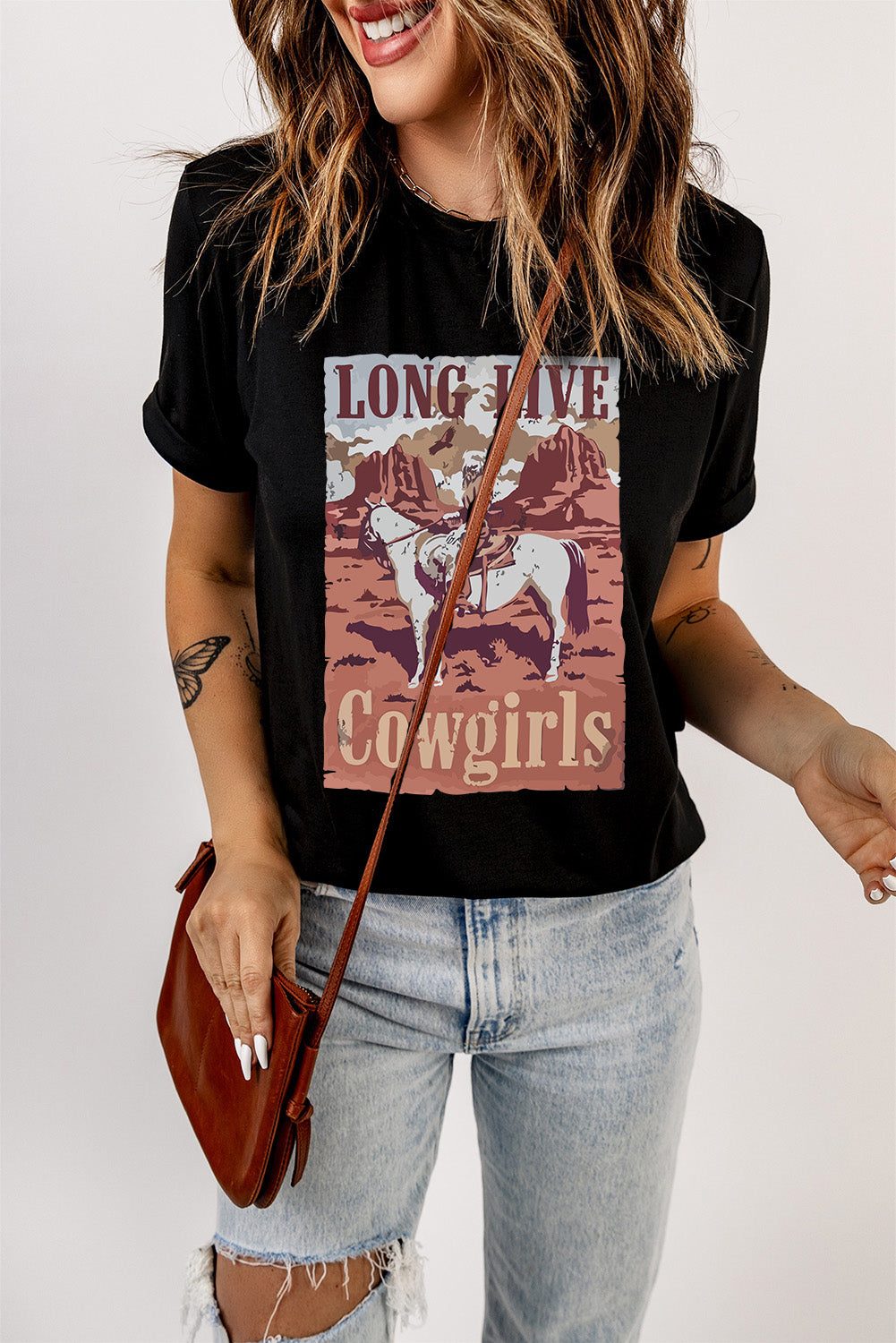 LONG LIVE COWGIRLS Cowgirls Graphic Tee - Stylish and Comfortable Long Live Cowgirls Tee - Redemption By Ashley North