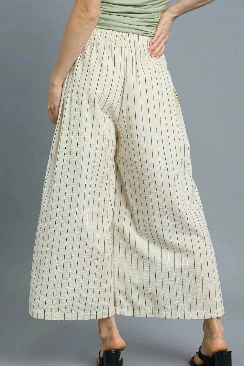Umgee High Waisted Wide Leg Striped Pants for Effortless Style and Comfort - Redemption By Ashley North