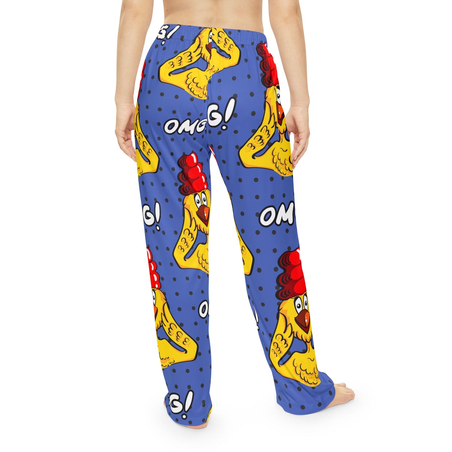 Fun Chicken Print Pajama Pants for Women, OMG Lounge Pants, Quirky Sleepwear, Comfy Nightwear, Gift Idea for Chicken Lovers