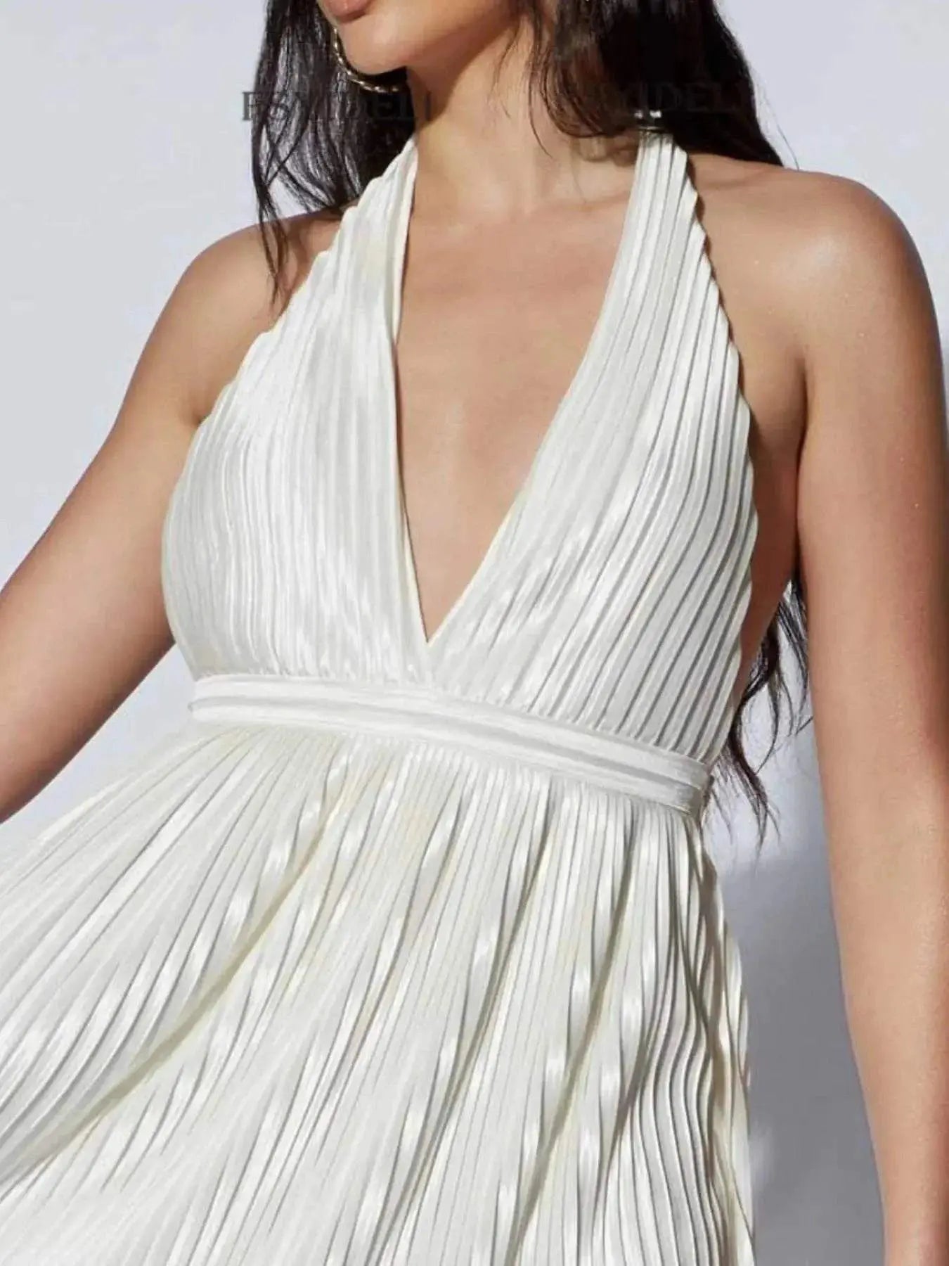 Pleated Halter Neck Dress - Stylish Mini Dress for Any Occasion - Redemption By Ashley North