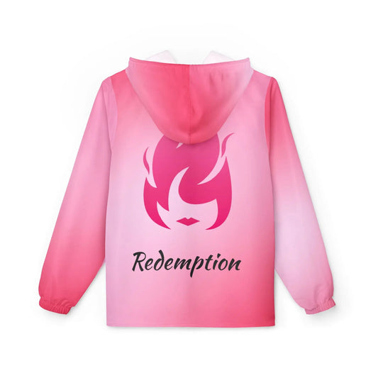 Pink Ombre Windbreaker Jacket – Lightweight Hooded Zip-Up Printify