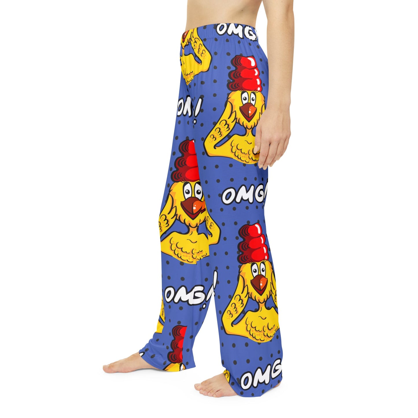 Fun Chicken Print Pajama Pants for Women, OMG Lounge Pants, Quirky Sleepwear, Comfy Nightwear, Gift Idea for Chicken Lovers
