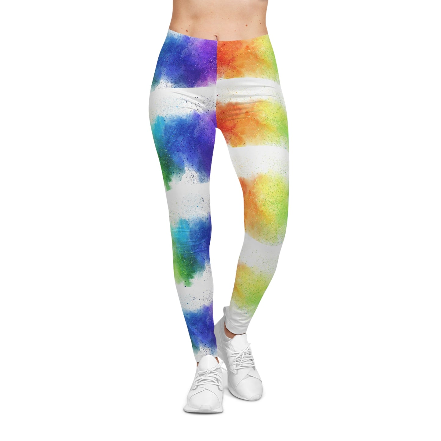Colorful Watercolor Leggings for Women, Vibrant Casual Activewear and Trendy Fitness Apparel, Perfect Gift for Her
