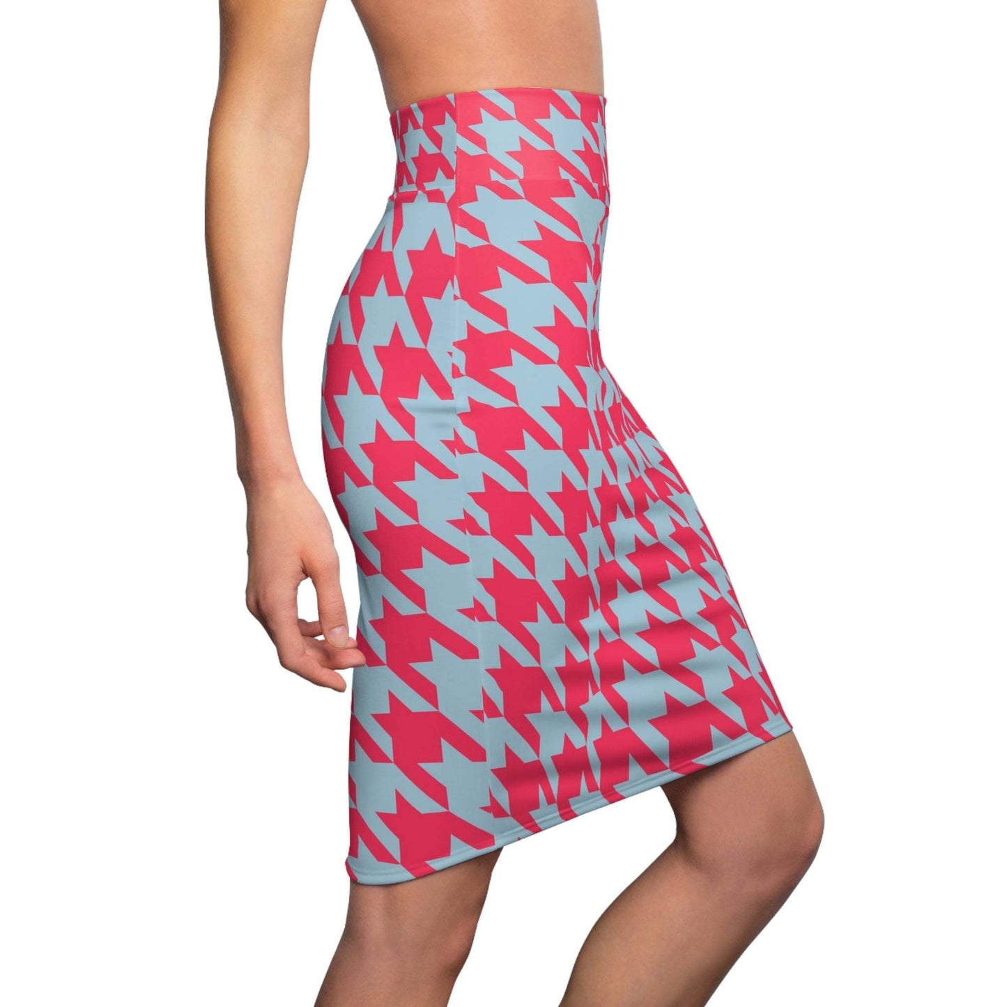 Stylish Houndstooth Pencil Skirt - Trendy Women's Office Wear and Date Night Outfit for Summer Fashion - Redemption By Ashley North
