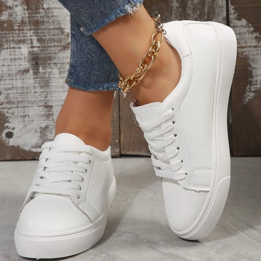 Round Toe Platform Sneakers.