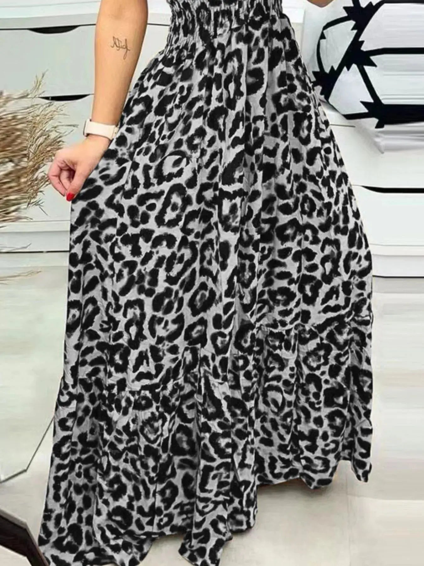 Full Size Leopard Print Dress - Spaghetti Strap Maxi Dress for Plus Size Fashion - Redemption By Ashley North