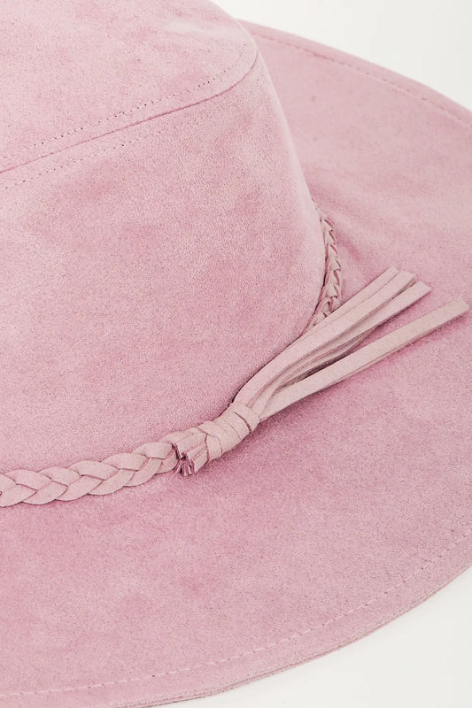Fame Braided Faux Suede Hat.