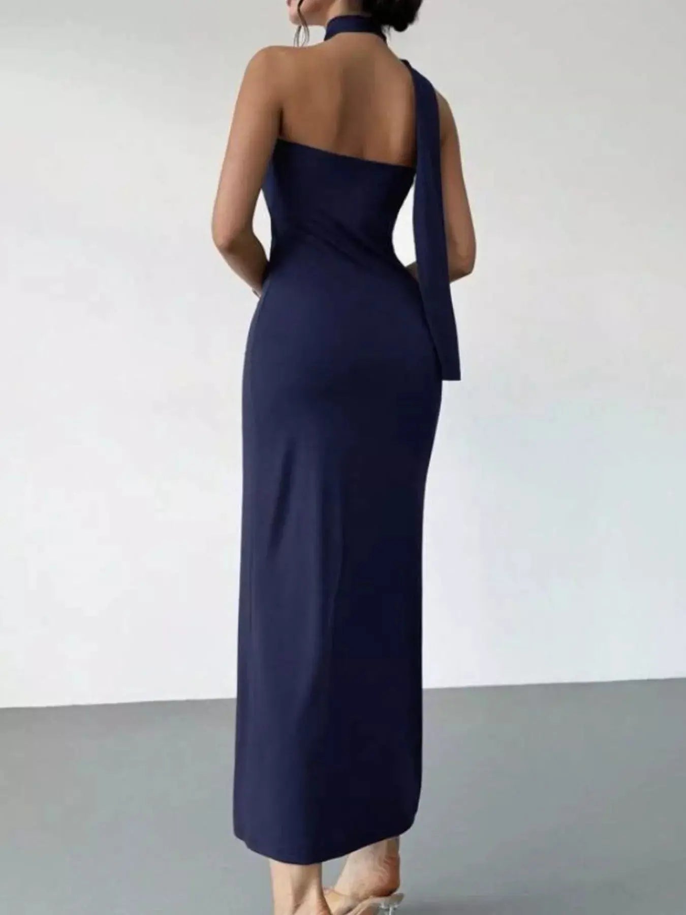 Halter Neck Ruched Bodycon Midi Dress - Redemption By Ashley North