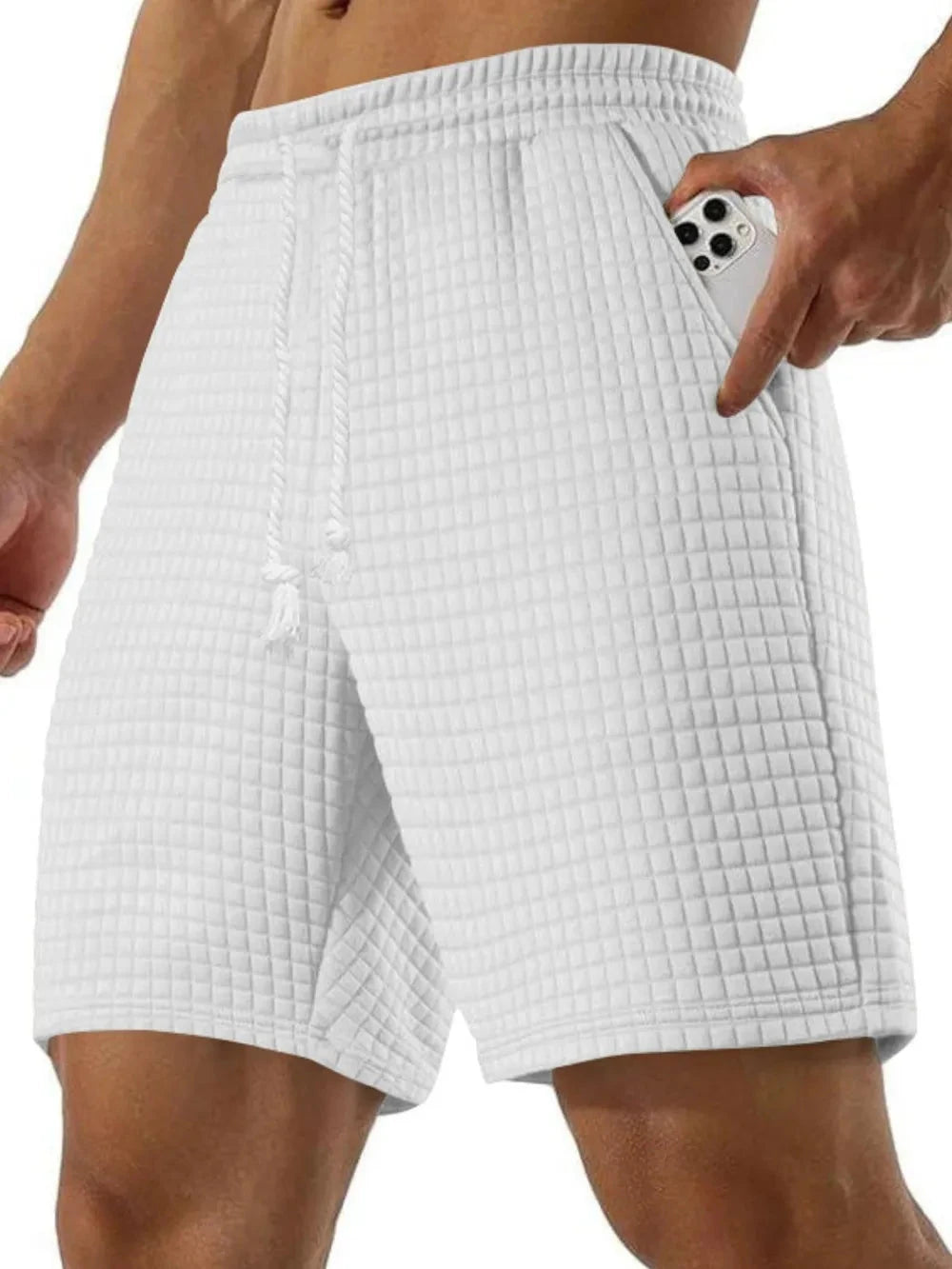 Men's Full Size Drawstring Textured Shorts Plus Size