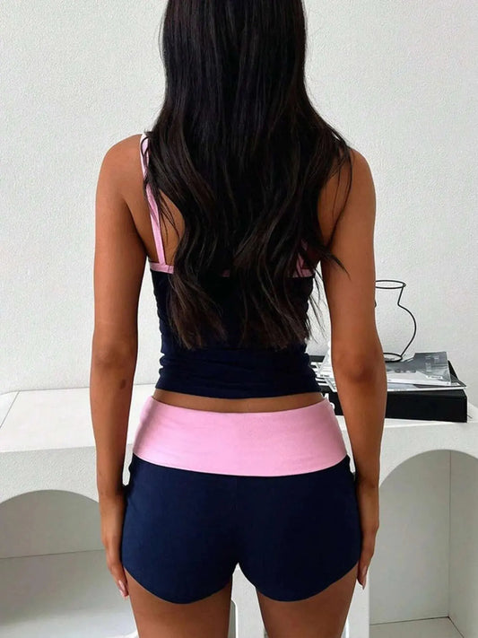 Contrast Cami and Shorts Set - Redemption By Ashley North