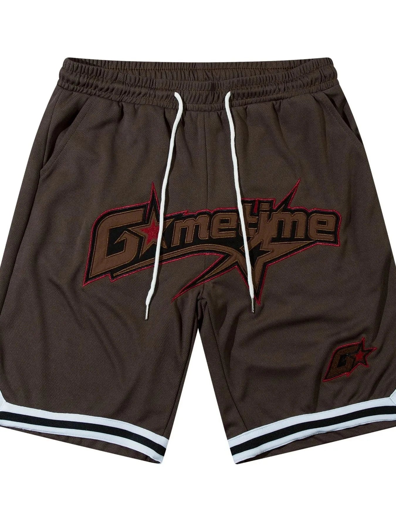 Men's Drawstring Striped Hem Basketball Shorts