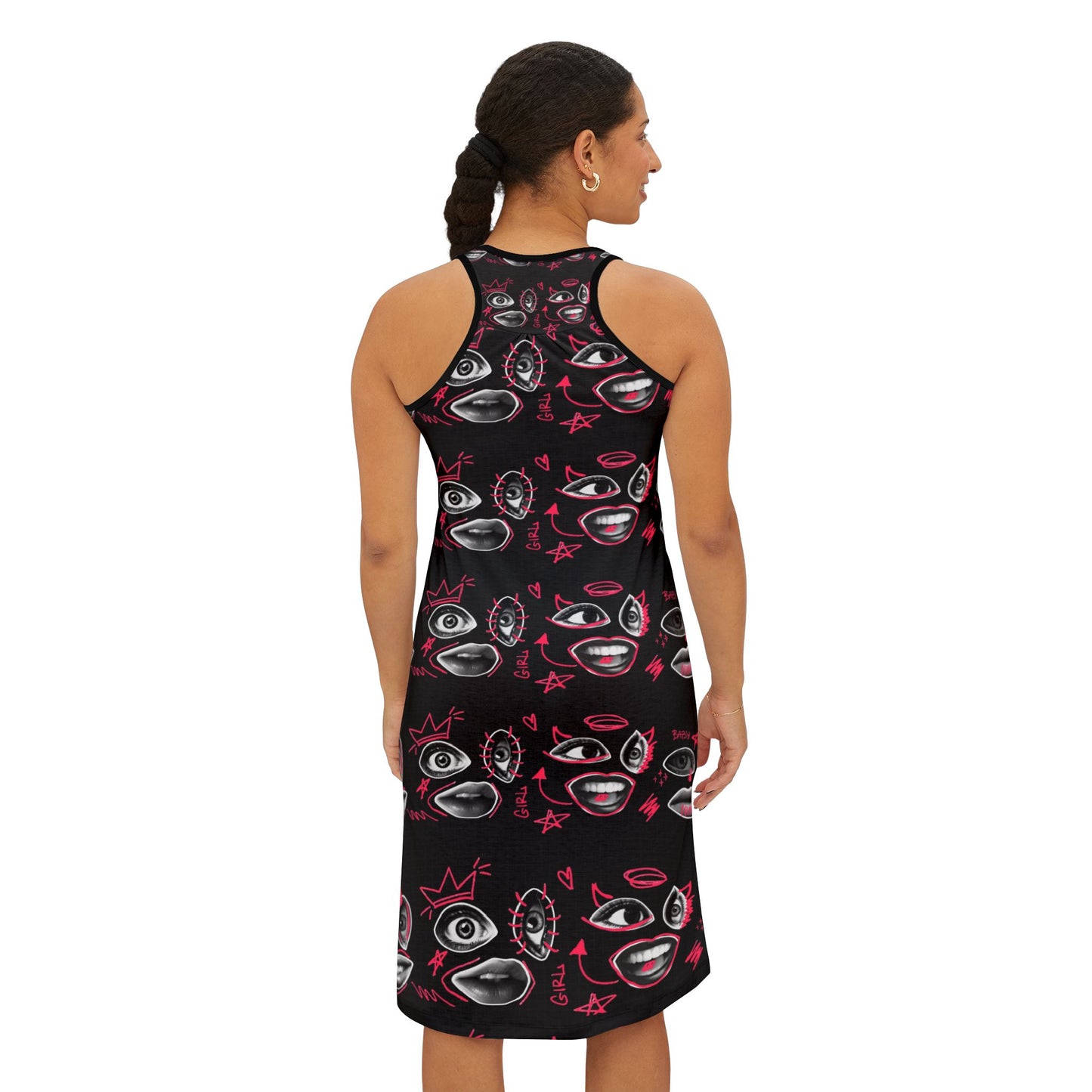 Stylish Punk Racerback Dress for Trendy Women, Casual Summer Dress, Unique Art Dress, Perfect for Festivals and Parties