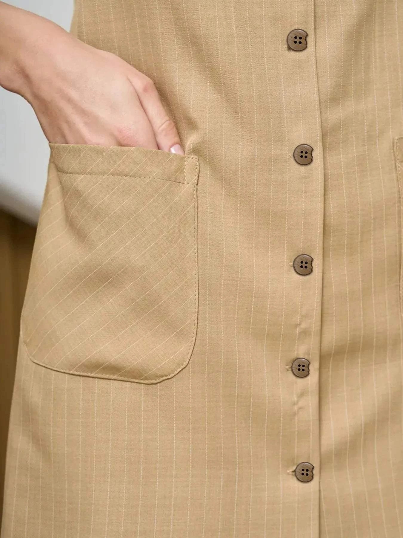 Button-Front Sleeveless Mini Dress with Tie Waist - Stylish Summer Essential - Redemption By Ashley North