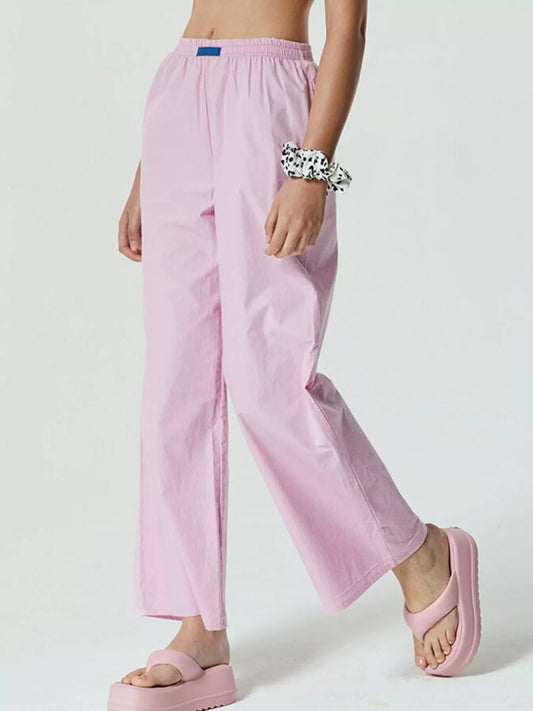 Elastic Waist Wide Leg Pants.