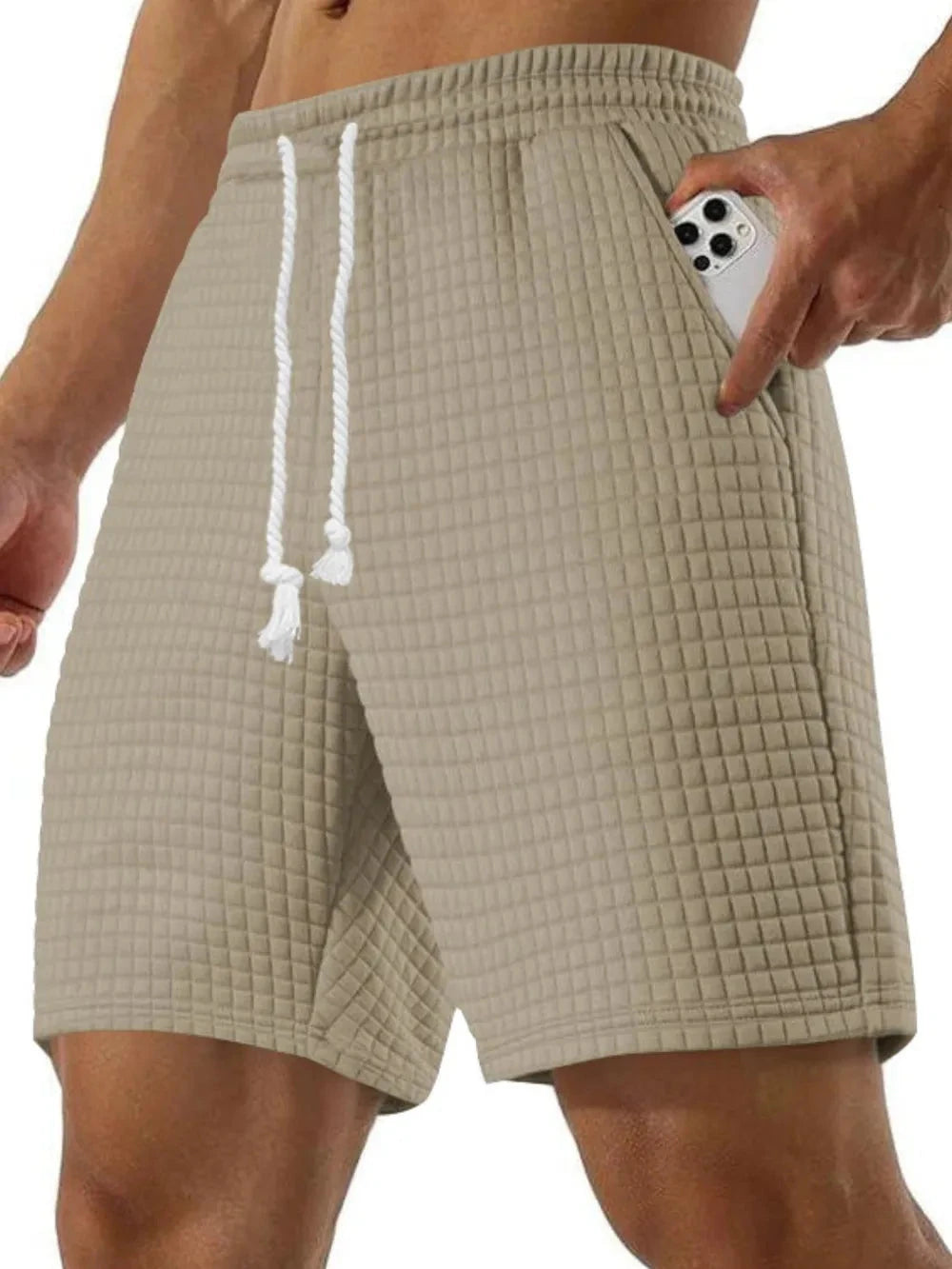 Men's Full Size Drawstring Textured Shorts Plus Size