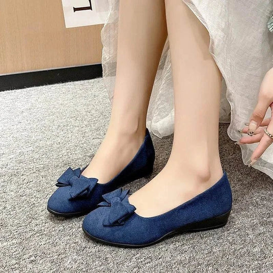 Bow Point Toe Slip-Ons with Low Heel - Redemption By Ashley North