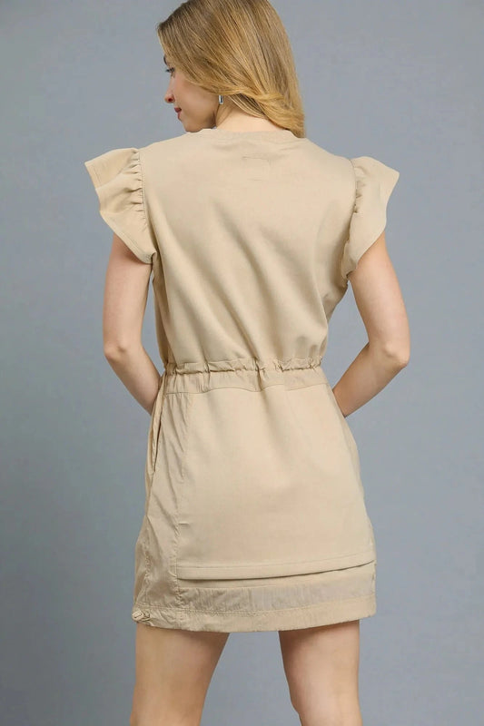 Umgee Ruffle Sleeve Mini Dress - Luxeknit Drawstring Mini Dress - Redemption By Ashley North