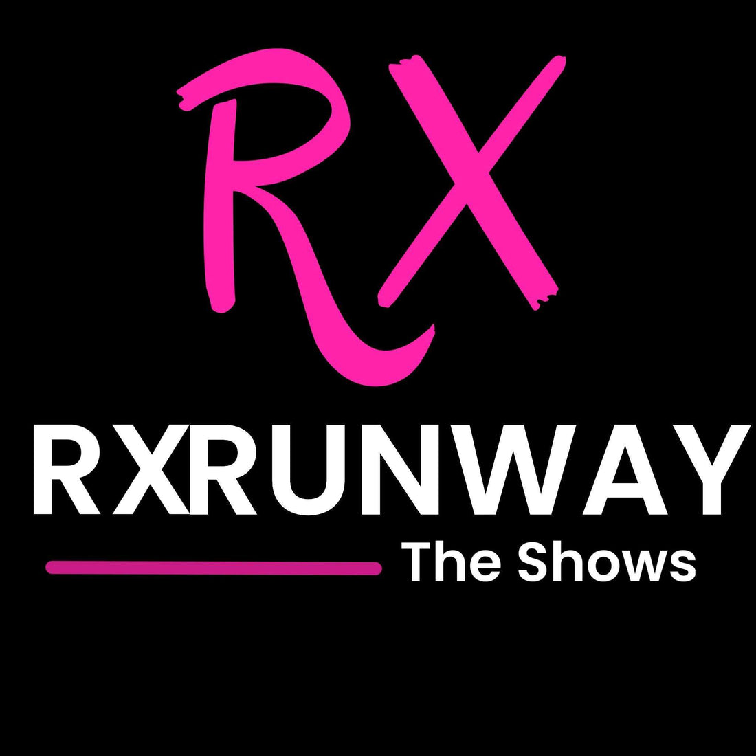 RX Runway logo in pink and white colors on black background for Miami Swim Week fashion shows