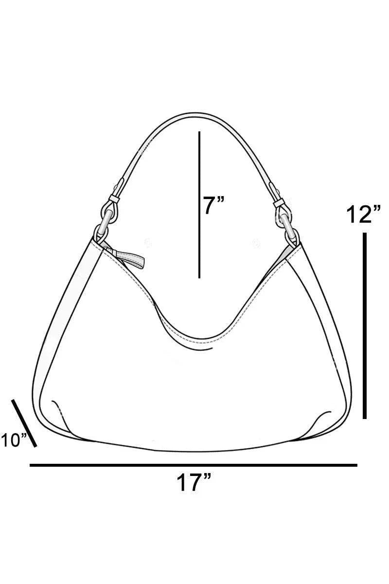 Fame Simple Faux Leather Hobo Shoulder Bag.