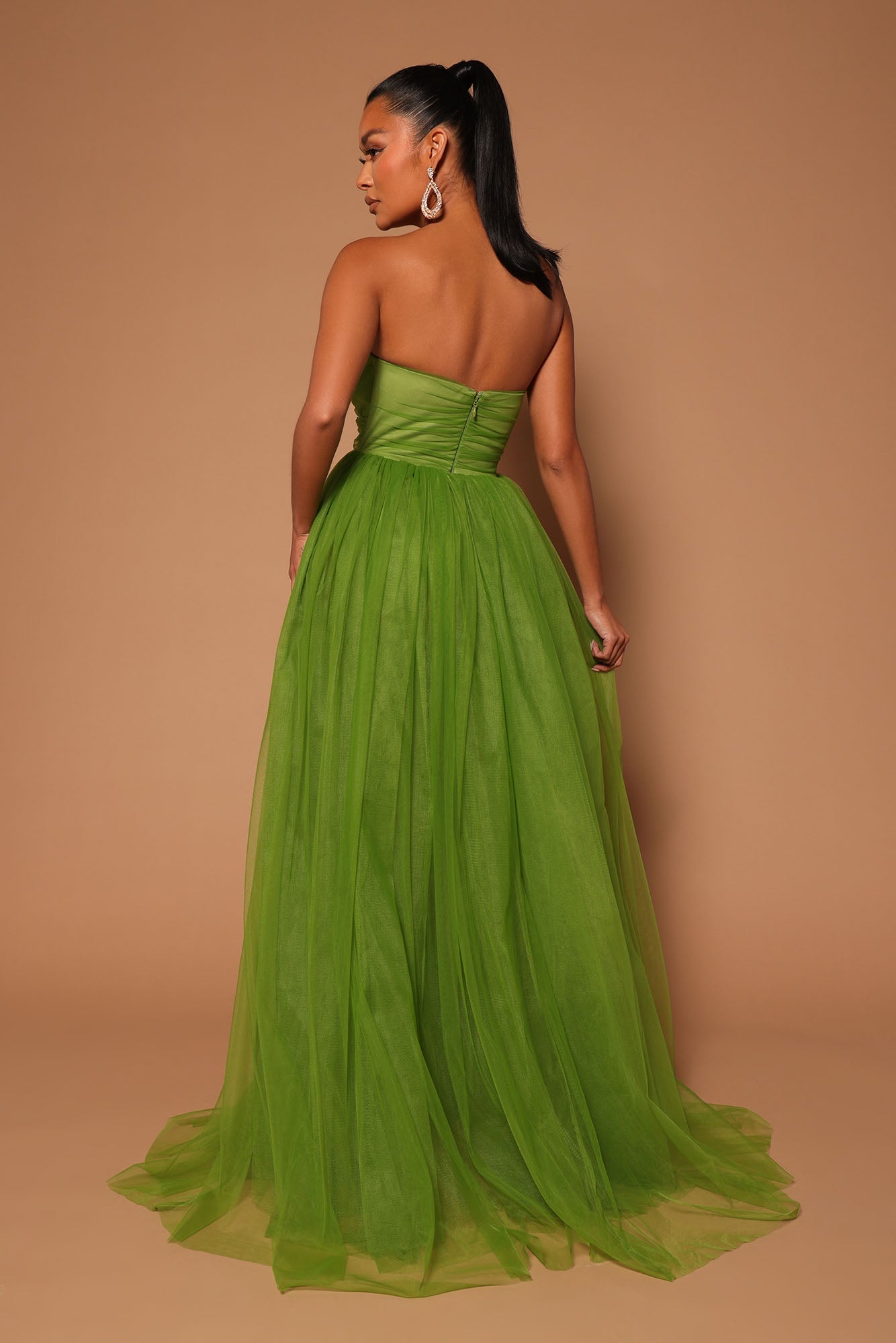 Elle Tulle Gown - Chartreuse.