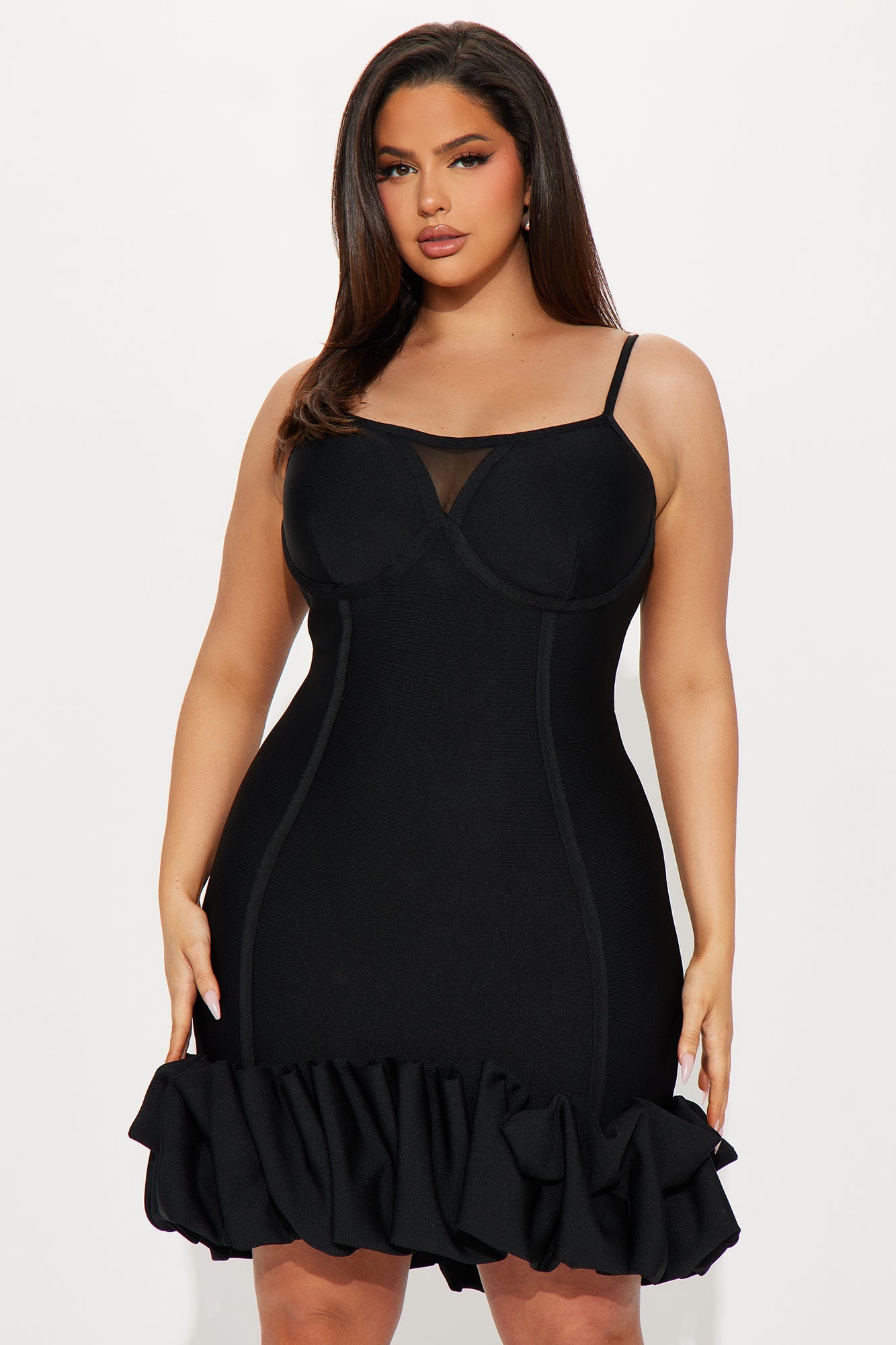 Everly Bandage Mini Dress - Black.