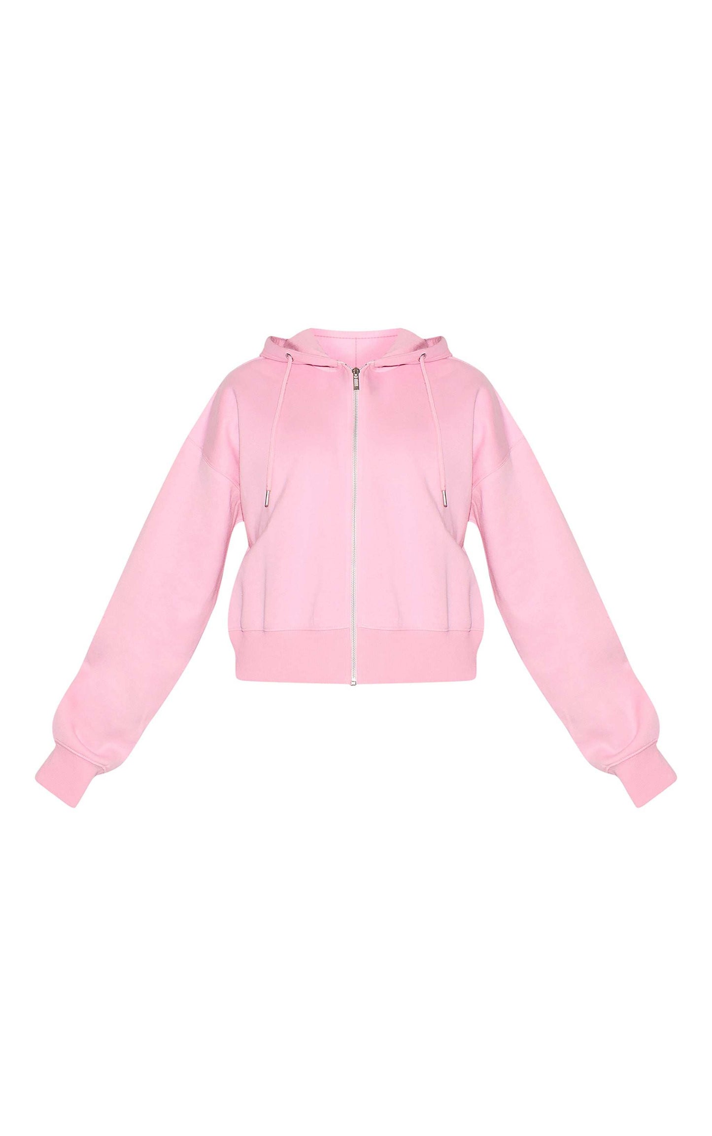 Bubblegum pink zip-up hoodie with Chill Club puff print and relaxed fit