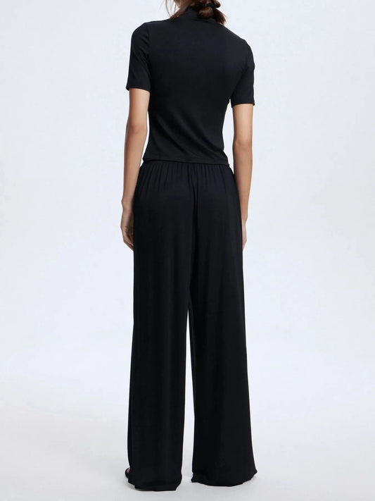 Mock Neck Top Pants Set for Effortless Style and Comfort - Redemption By Ashley North