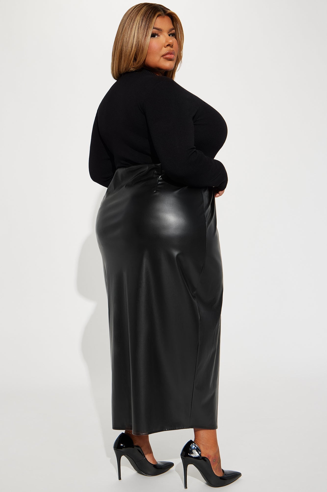 Willow Faux Leather Maxi Dress - Camel.