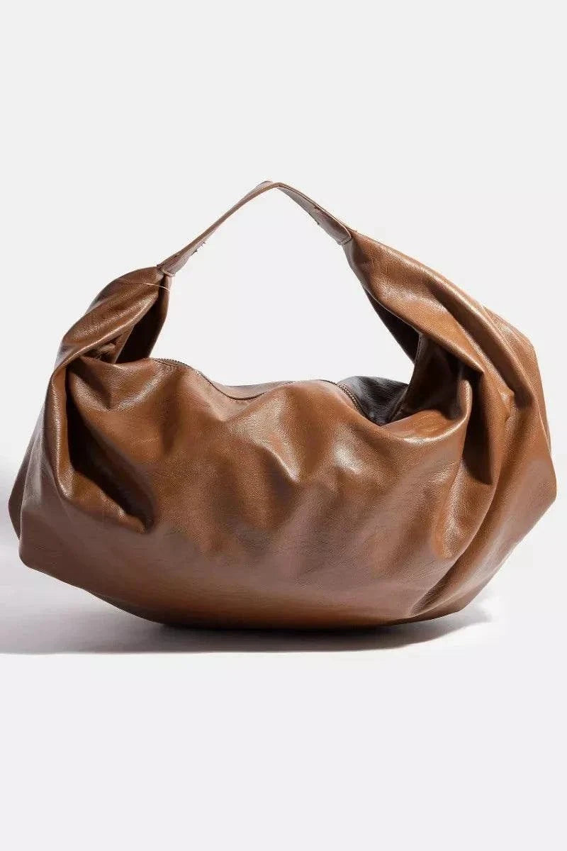 Fame Simple Faux Leather Hobo Shoulder Bag.