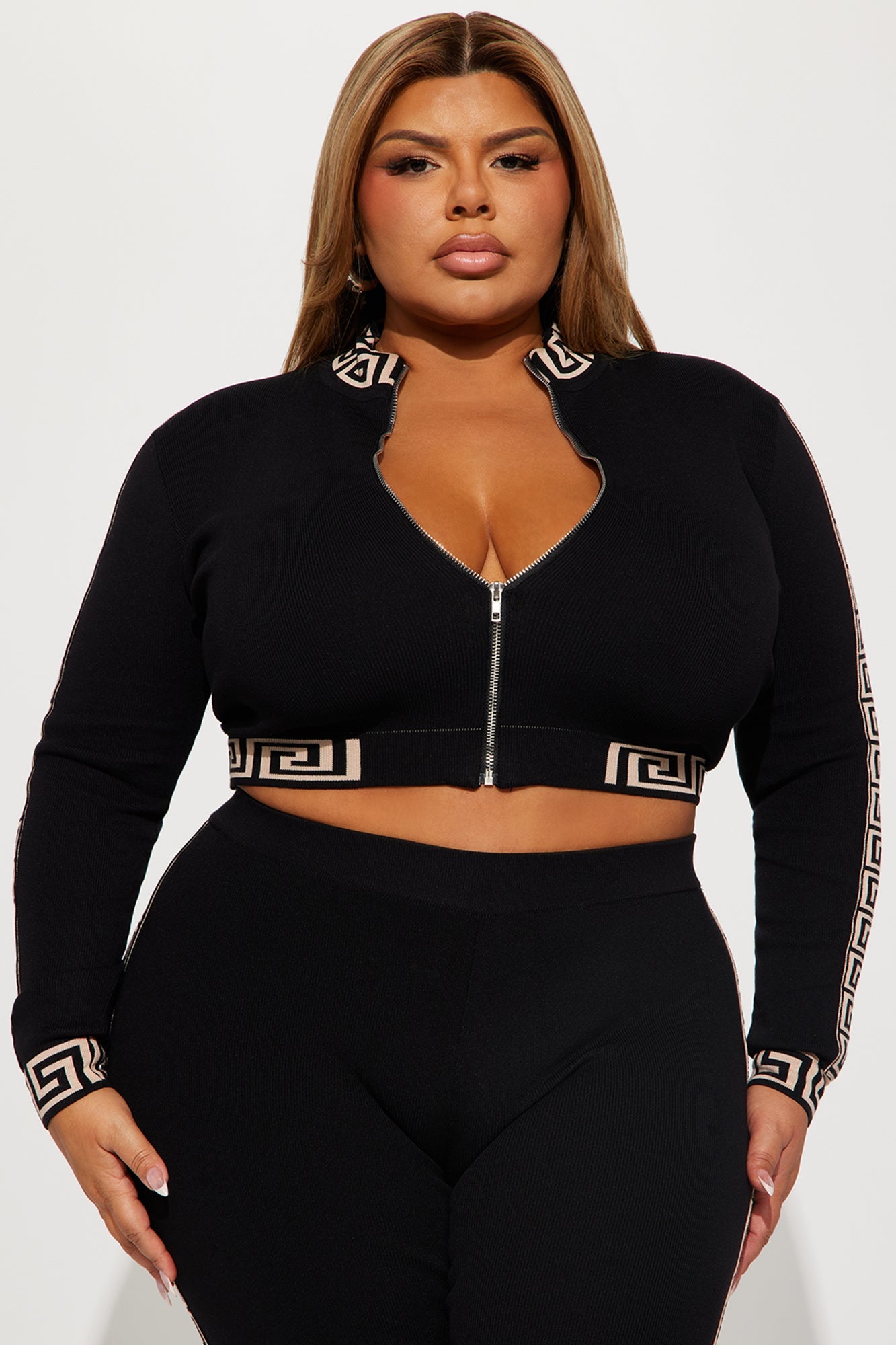 Passing By You Sweater Legging Set - Black/combo.