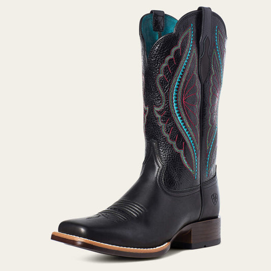 ARIAT Women's Prime Time Square Toe Black Boot - Redemption By Ashley North