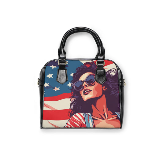 Vintage American Flag Shoulder Handbag - Stylish Everyday Purse for Summer Celebrations