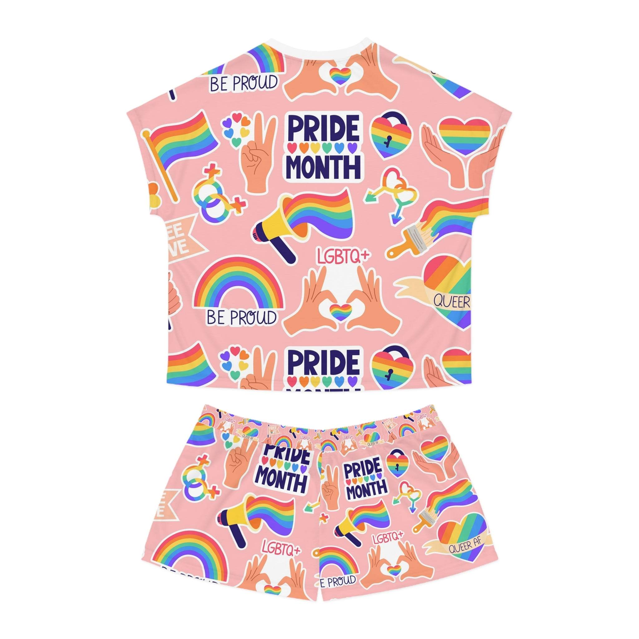 Pride Month Women's Pajama Set - Colorful LGBTQ+ Sleepwear, Comfortable Summer PJs, Perfect Gift for Pride Celebration.