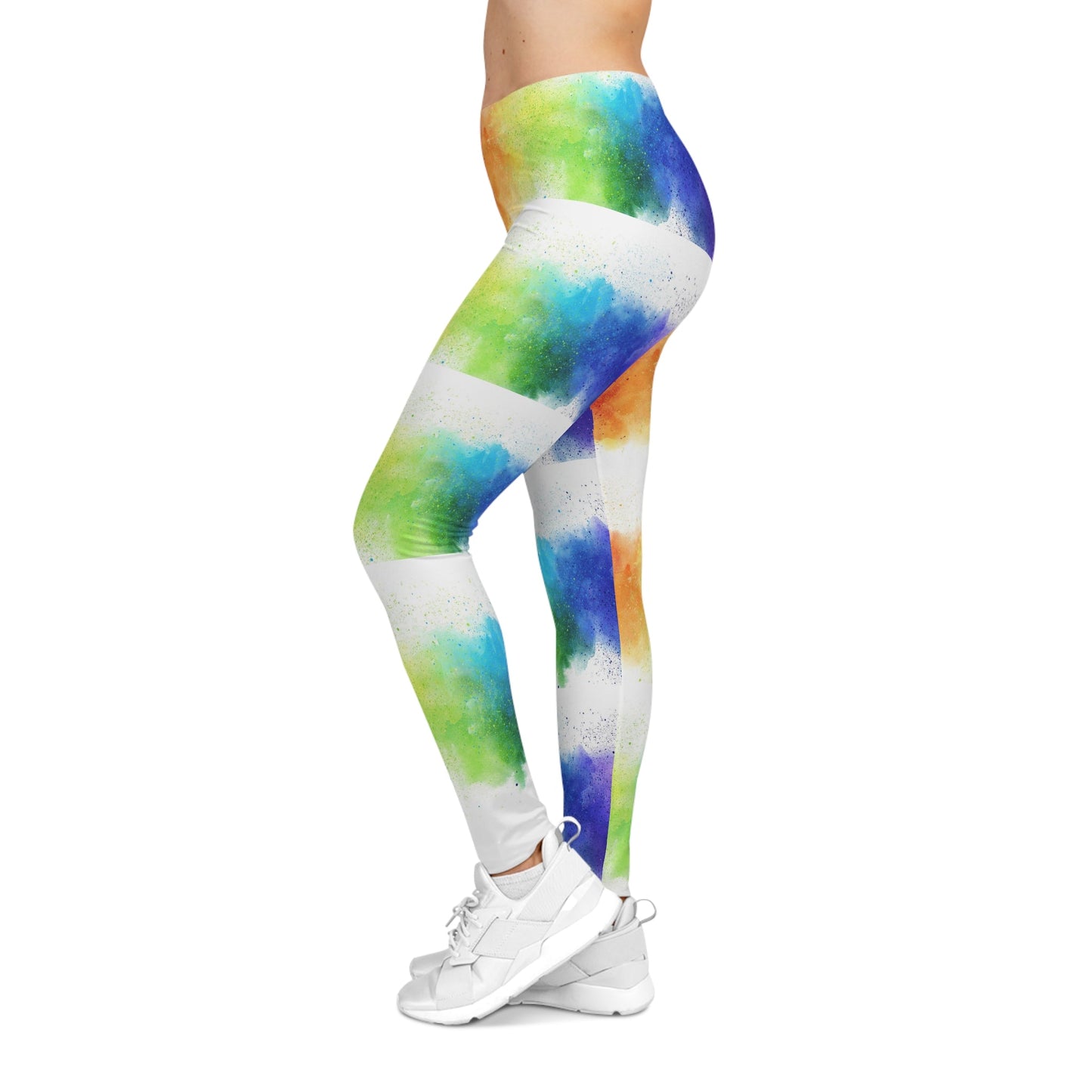 Colorful Watercolor Leggings for Women, Vibrant Casual Activewear and Trendy Fitness Apparel, Perfect Gift for Her