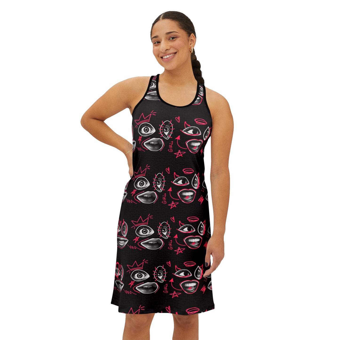 Stylish Punk Racerback Dress for Trendy Women, Casual Summer Dress, Unique Art Dress, Perfect for Festivals and Parties