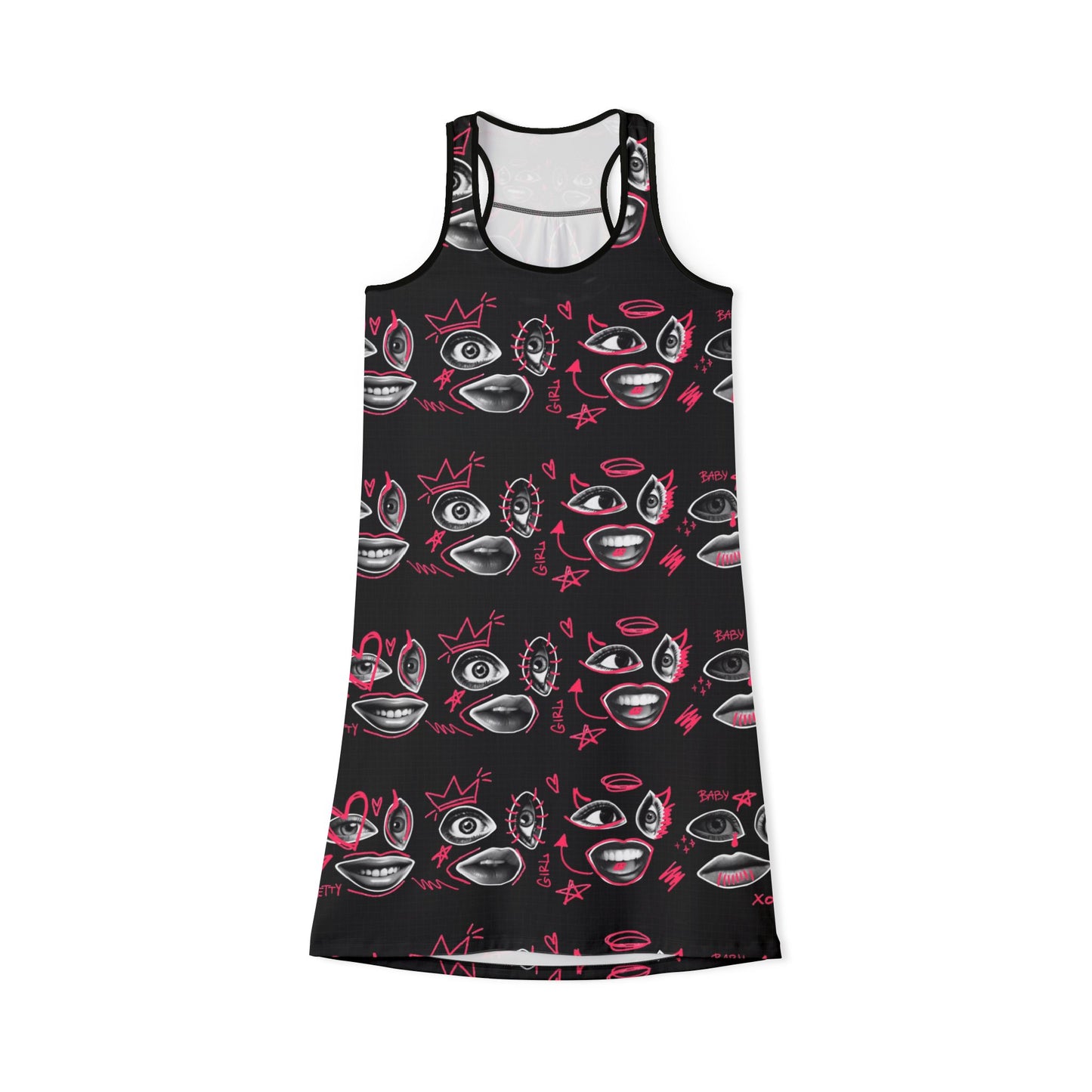 Stylish Punk Racerback Dress for Trendy Women, Casual Summer Dress, Unique Art Dress, Perfect for Festivals and Parties