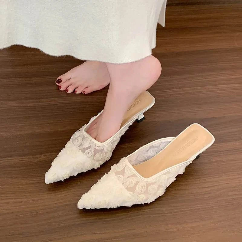 Flower Point Toe Sandals.