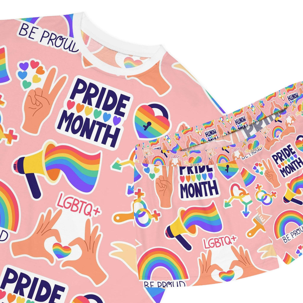 Pride Month Women's Pajama Set - Colorful LGBTQ+ Sleepwear, Comfortable Summer PJs, Perfect Gift for Pride Celebration.