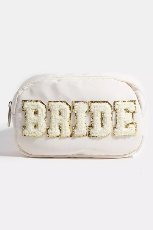 Fame Fuzzy Glitter Bride Crossbody Bag.