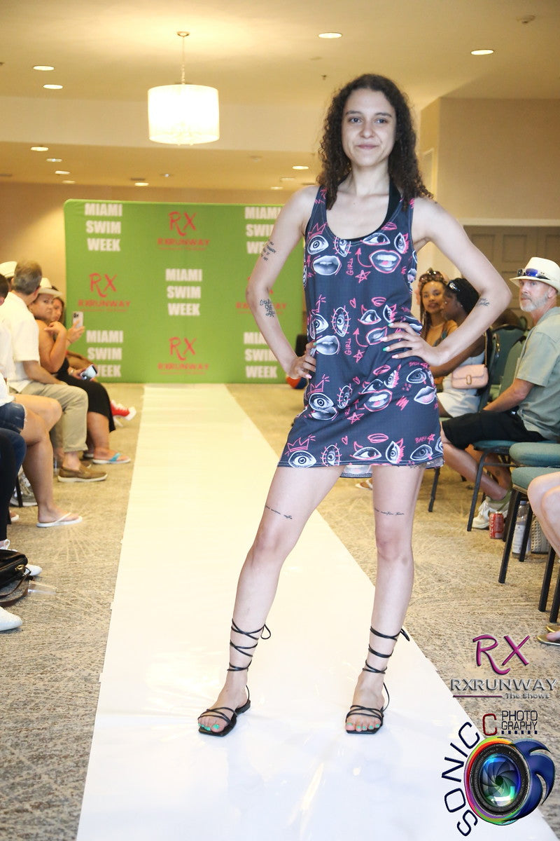 Stylish Punk Racerback Dress for Trendy Women, Casual Summer Dress, Unique Art Dress, Perfect for Festivals and Parties