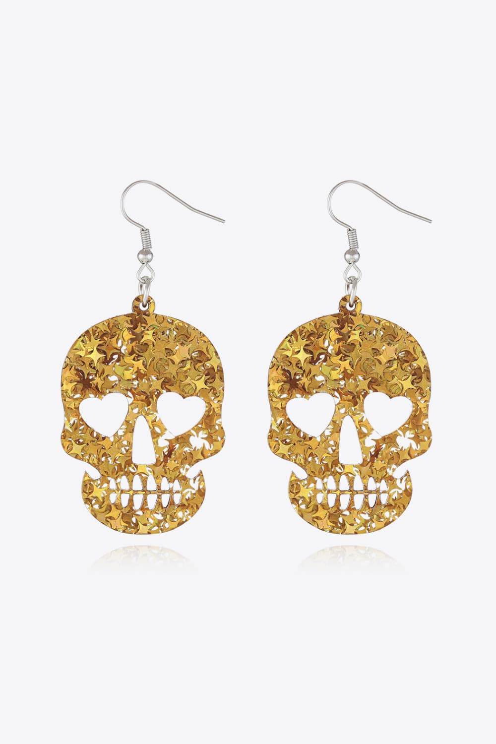 Acrylic Skull Drop Earrings - Stylish Statement Acrylic Skull Earrings for Unique Looks.