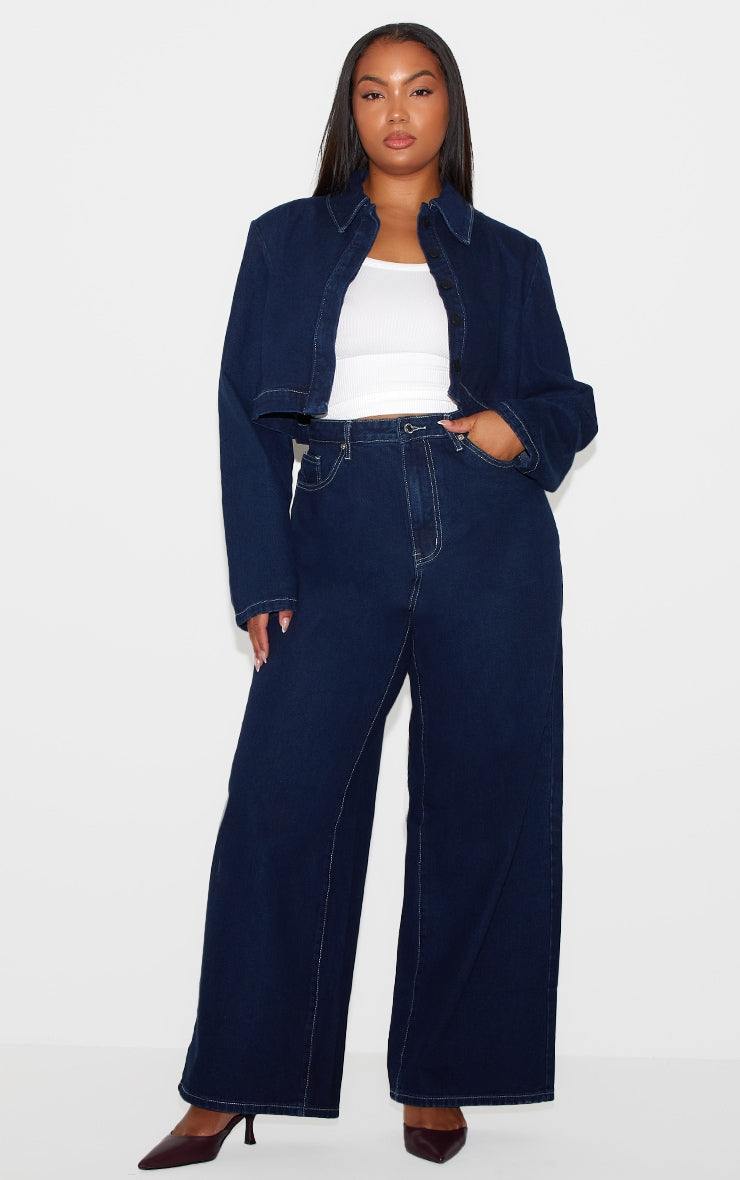 Plus Indigo Contrast Stitch Wide Leg JeansStay on trend this season in these plus indigo contrast stitch wide leg jeans. Made from an indigo hue denim material with a contrasting stitch and a wide leg designRedemption By Ashley NorthPlus Indigo Contrast Stitch