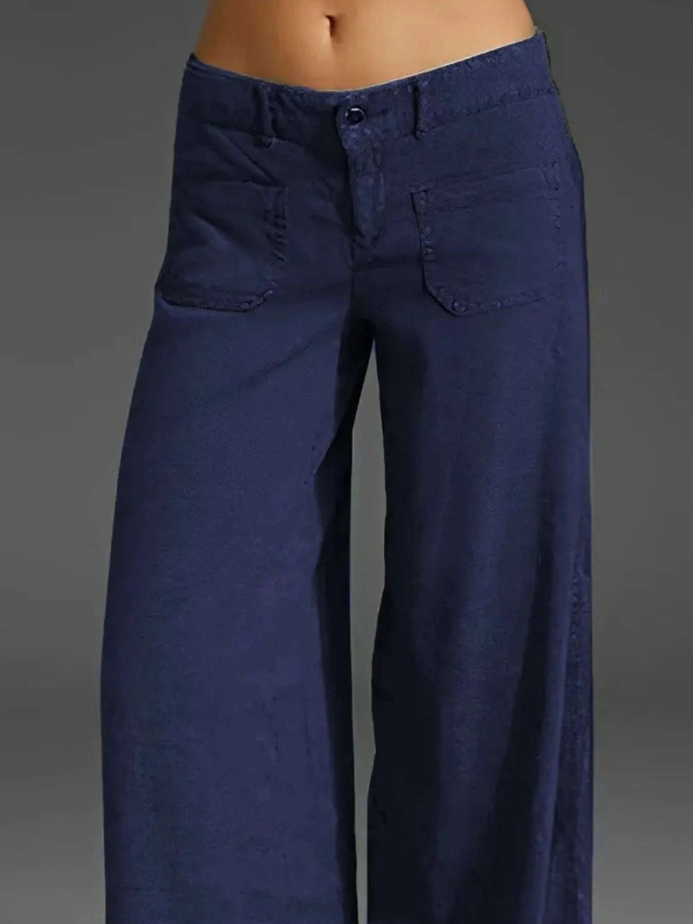 Full Size Plus Size Wide Leg Pants with Pockets.