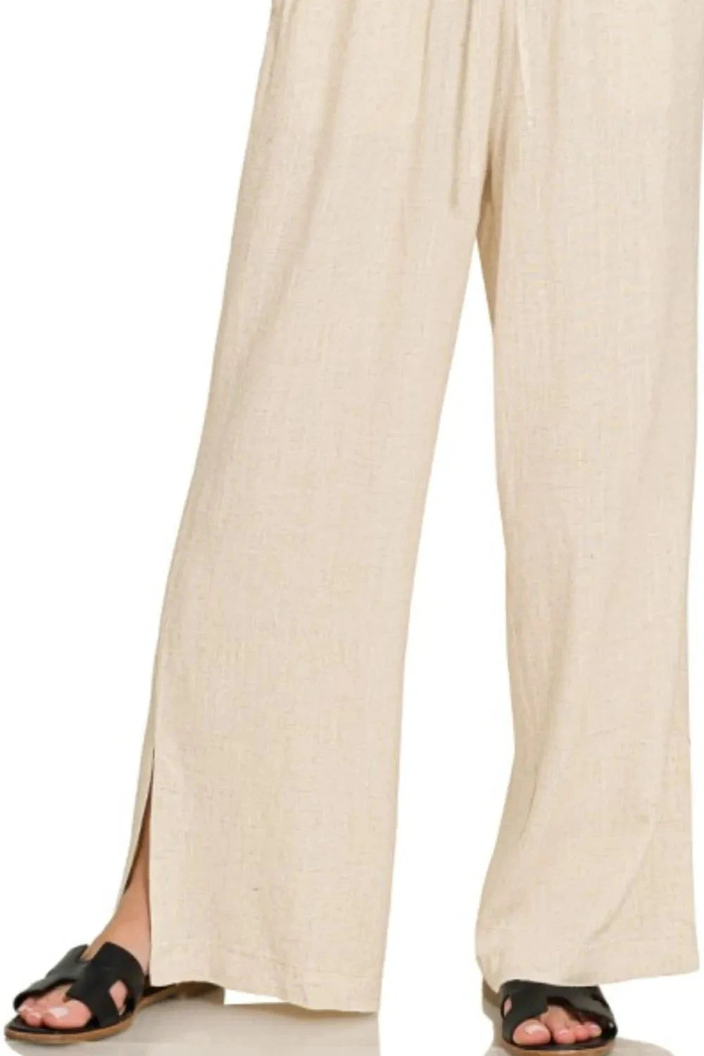 Zenana Linen Drawstring Pants