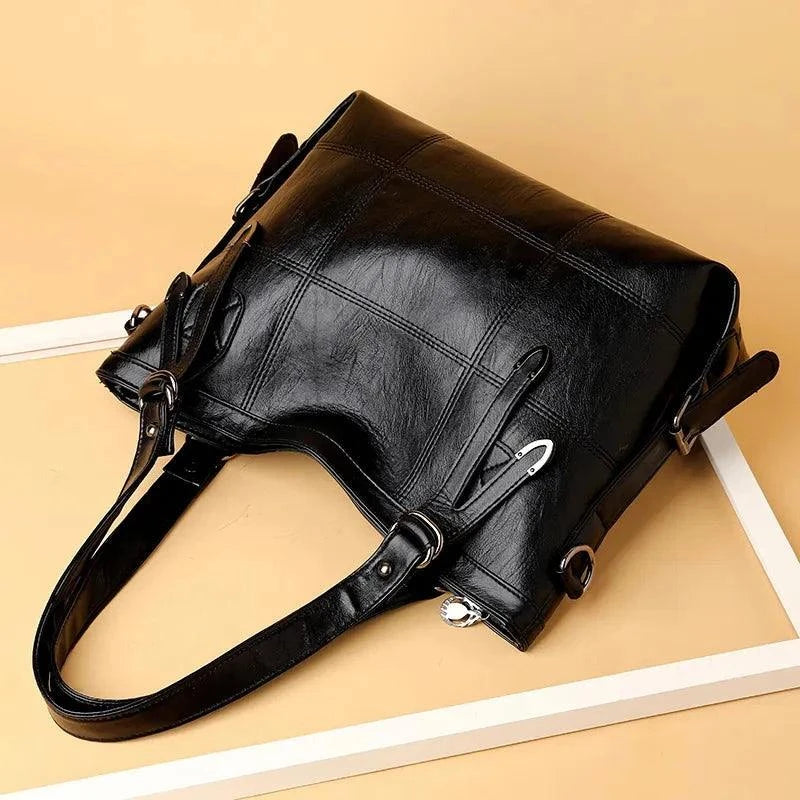 PU Leather Handbag - Stylish Medium Size for Everyday Use.