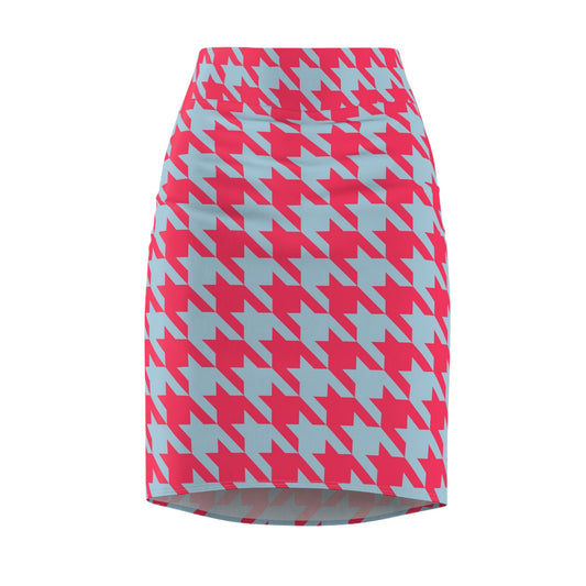 Stylish Houndstooth Pencil Skirt - Trendy Office Wear and Date Night Outfit, Summer Fashion