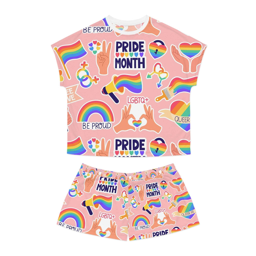 Pride Month Women's Pajama Set - Colorful LGBTQ+ Sleepwear, Comfortable Summer PJs, Perfect Gift for Pride Celebration.