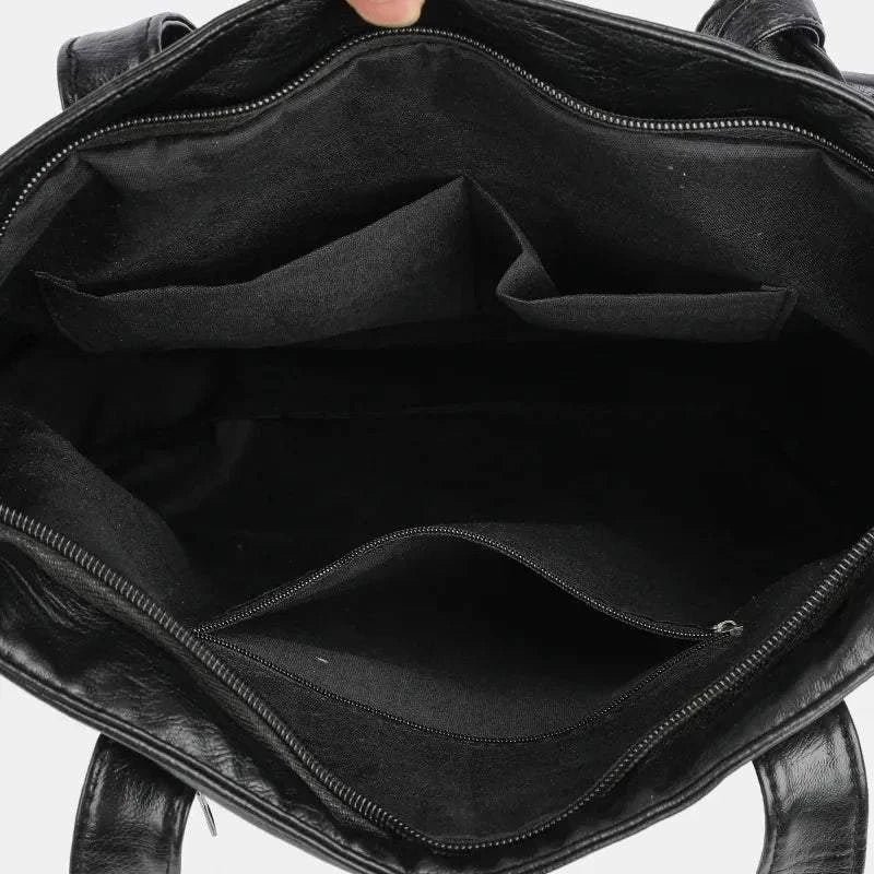 PU Leather Handbag - Stylish Medium Size for Everyday Use.